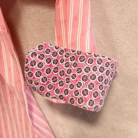 Robert Graham Men's Pink Striped Long Sleeve Button Up Shirt Sz.XL/Musical Note - Picture 7 of 13